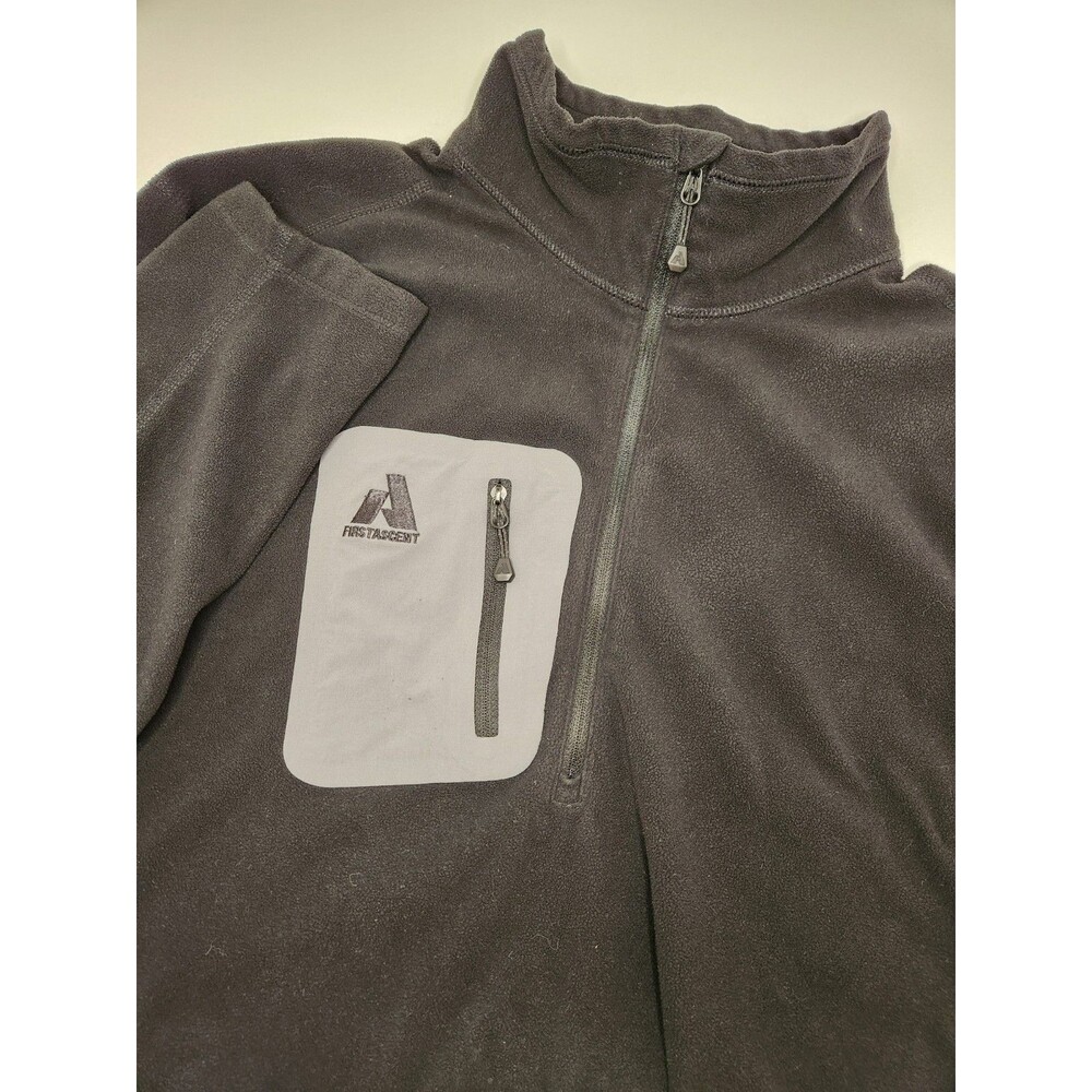 Eddie Bauer First Ascent Fleece 1/4 Zip Pullover Men's L Black Mock Neck Outdoor